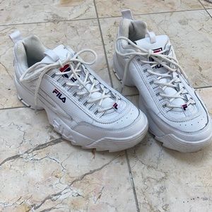 Size 10 Fila white dad sneakers